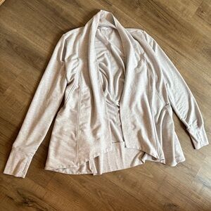 Heathered White/Grey Shambhala Wrap Cardigan